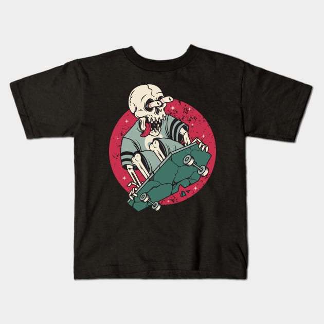 Skating till death Kids T-Shirt by Blazedfalcon